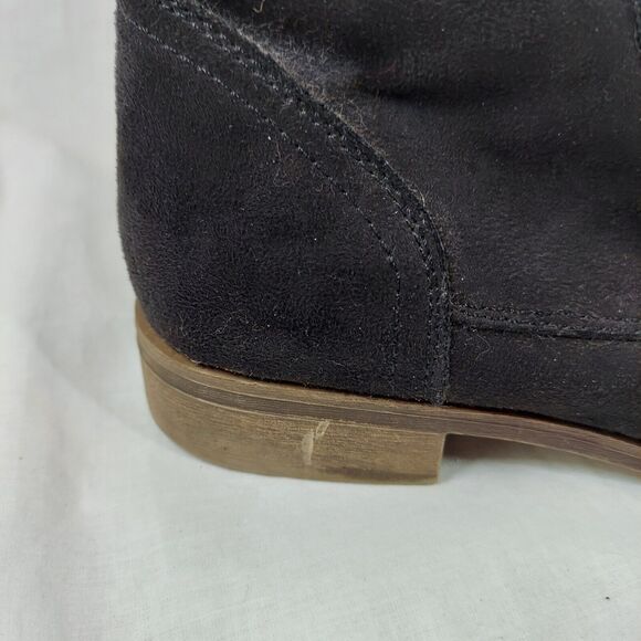 Brash Womens Size 9 Lace Up Short Ankle Black Boot Low Heel Suede Like Fabric - Picture 3 of 11